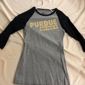 Purdue University 3/4 length sleeve shirt
